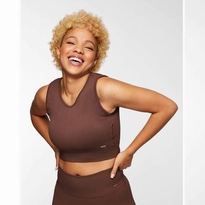 Lilas Active Ribbed Knit Longline Sports Bra